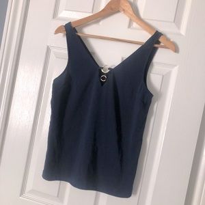 Dynamite Navy Top w. Gold Details